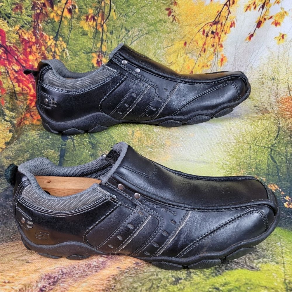 Skechers Black Leather Loafers
